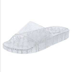 Clear glitter slides